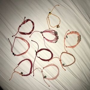 Lot of 9 reds/peaches/pinks  Pura Vida Bracelets